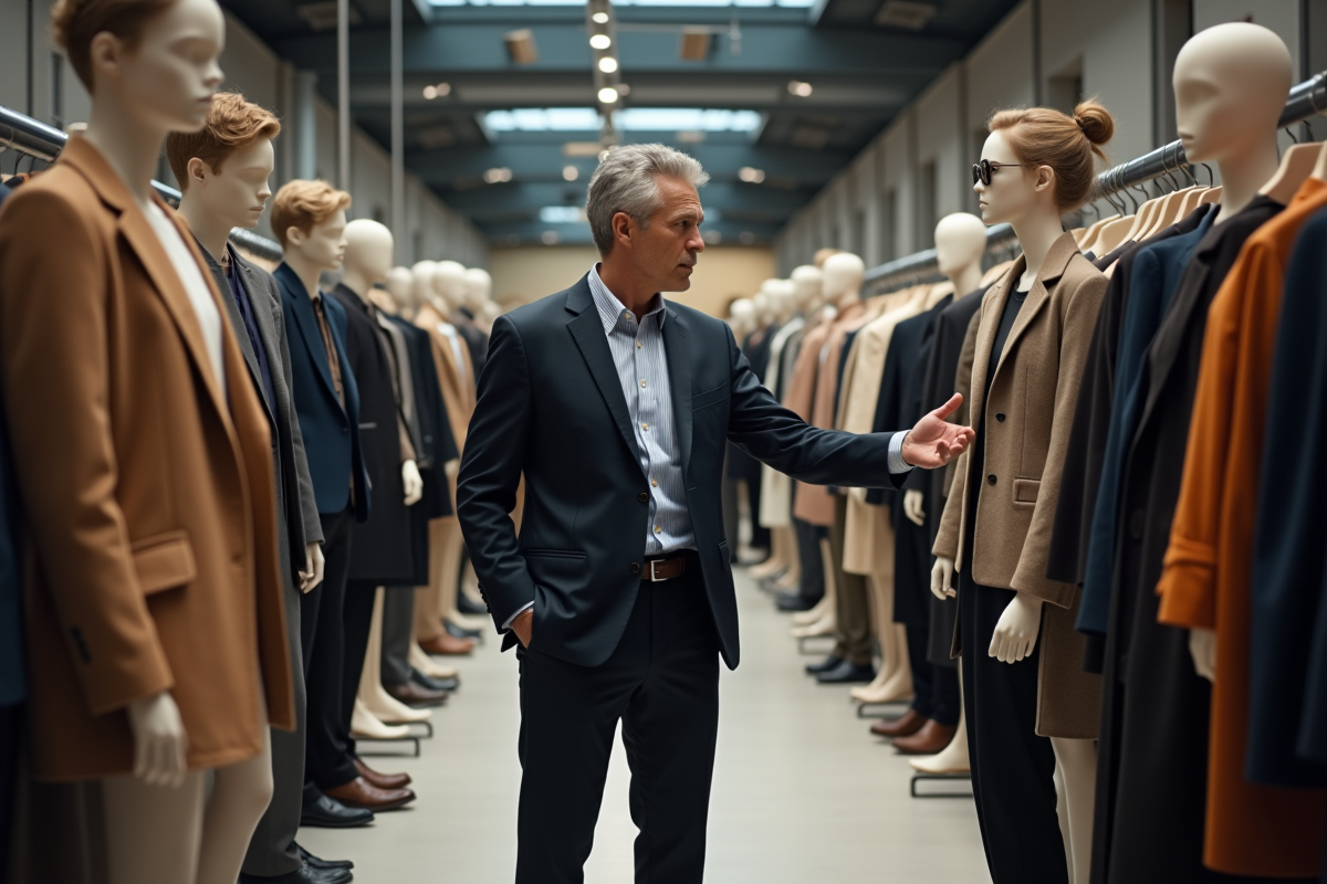 Consultant mode guidant des jeunes designers en showroom